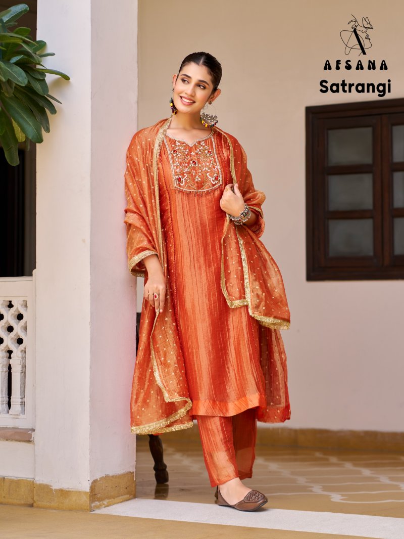Satrangi By Afsana Chinon Fancy Readymade Suits